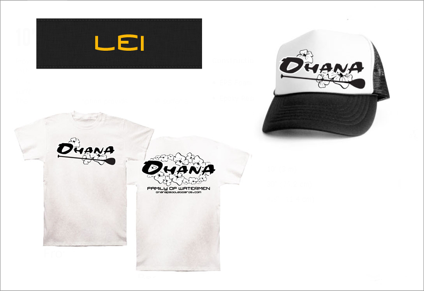 image of ohana paddleboards lei line of hats and shirts merchandise